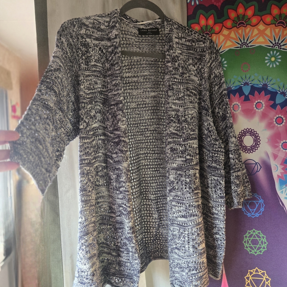 Lane Bryant Open-front Space-dye Marled Cardigan SWeater - Size 18-20